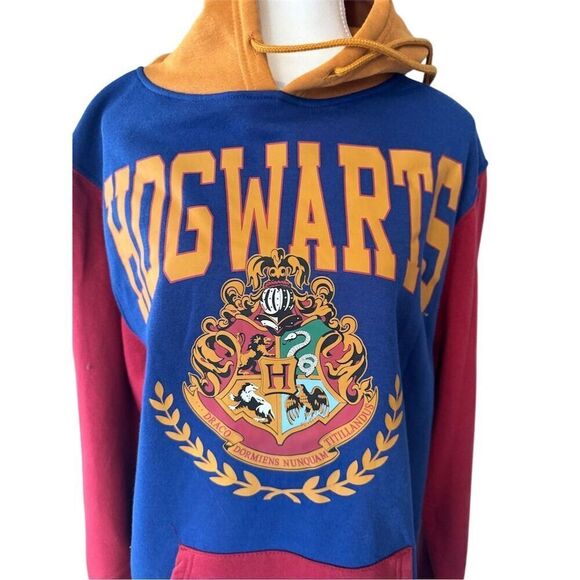 Harry Potter Hogwarts Crest Unisex Pullover Hoodie Multicolor Size L - Picture 2 of 11